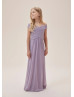 Lavender Haze Ruched Crisscross Chiffon Junior Bridesmaid Dress